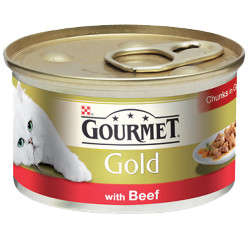Gourmet Gold tins Delicious Beef in gravy, 85g