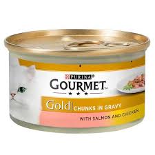 Gourmet Gold tins Chunks Salmon and chicken 85g