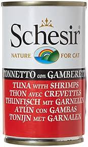 Schesir cat tin, 140g - Tuna with Shrimps