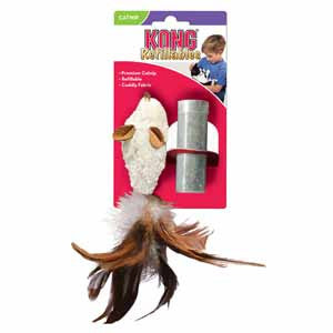 KONG - Cat Refillable Catnip Feather Mouse