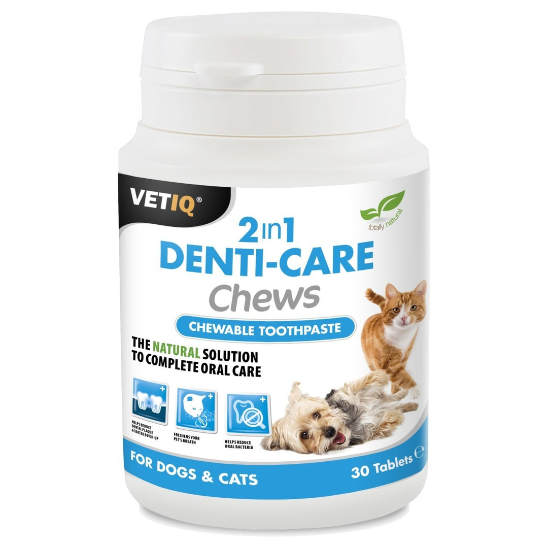 Vet IQ 2 in 1 Denti-Care 2 in 1 Chews dog & cat, 30 tablets