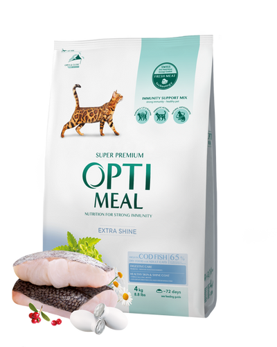 OPTIMEAL™. Complete dry pet food for adult cats - High in Cod