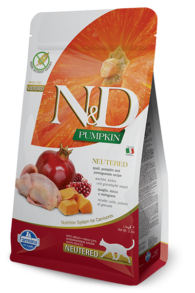 N & D Cat dry Pumpkin Grain Free - Neutered Quail & Pomegranate