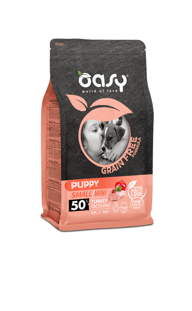 Oasy Grain Free Dog - ONE Protein Puppy Small/Mini TURKEY 800gr