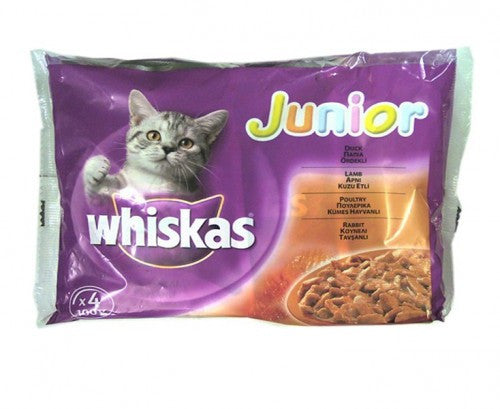 Whiskas Junior Variety Pack - 4 POUCHES X 100GR