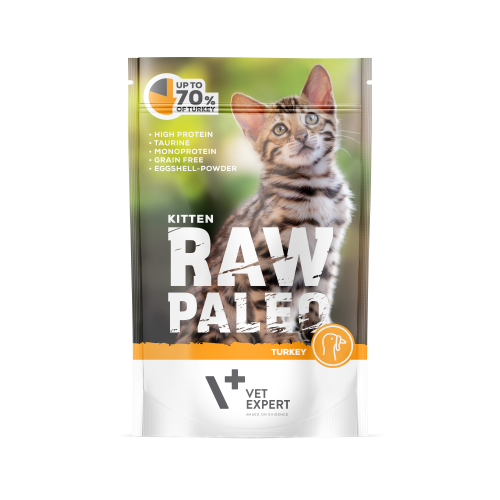 Raw Paleo Cat Pouches, 100g - Kitten Turkey