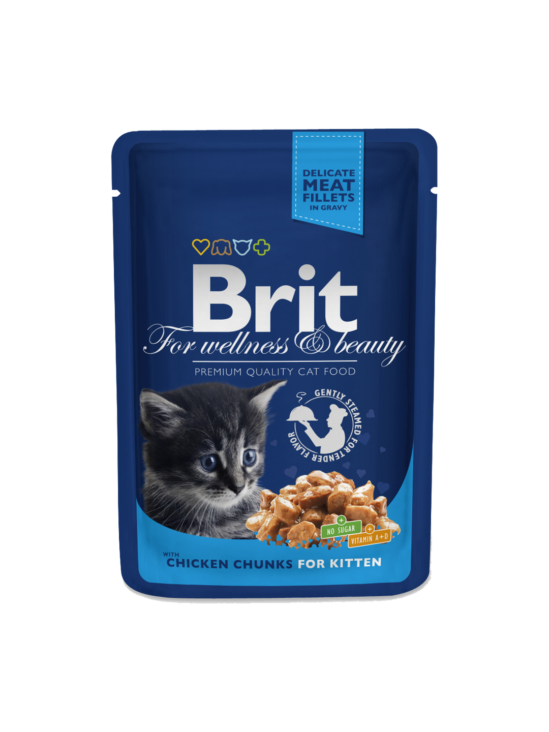 Brit Premium Cat Pouches Chicken Chunks for Kitten, 100G