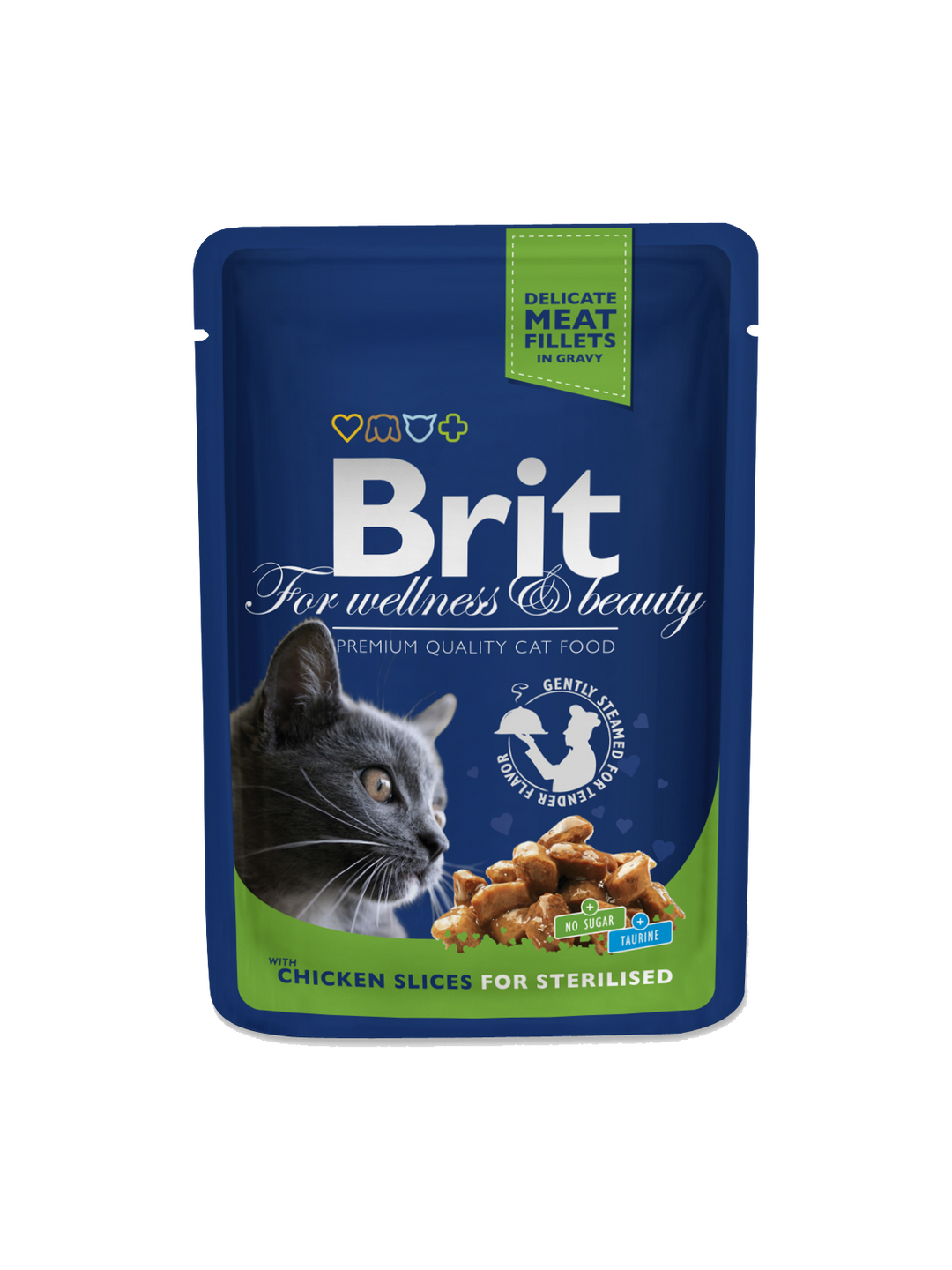 Brit Premium Cat Pouches Chicken Slices for Sterilised, 100g