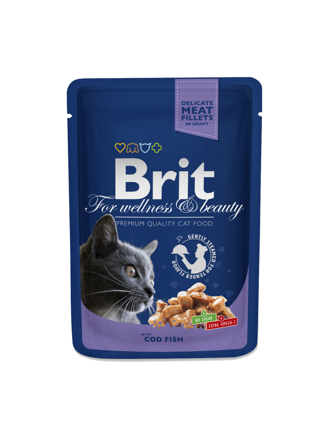 Brit Premium Cat Pouches with Cod Fish, 100g