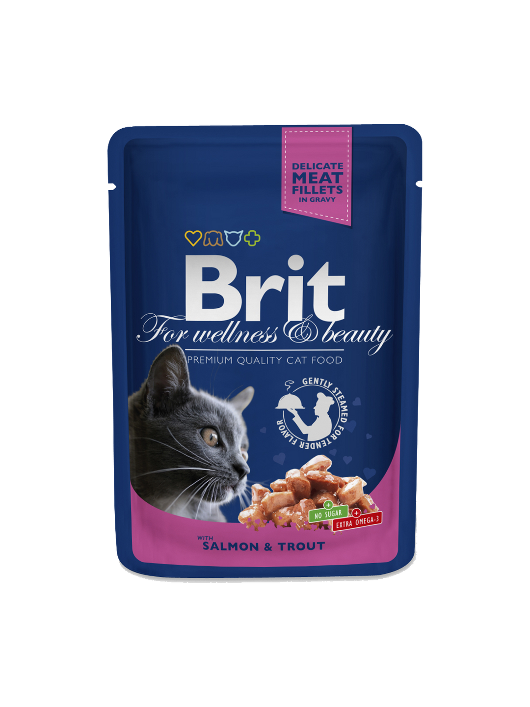 Brit Premium Cat Pouches with Salmon & Trout, 100g