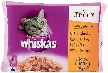 Whiskas Poultry Selection Variety Pack - 4 POUCHES X 100GR