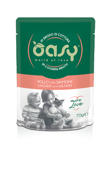Oasy more love pouches cat pouches chicken with salmon