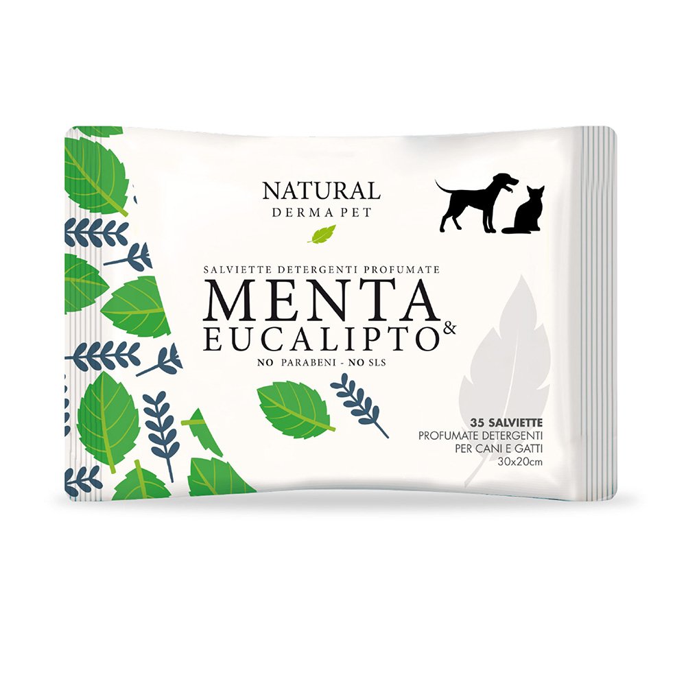 Natural Derma Pet wipes, Mint & Eucaliptus