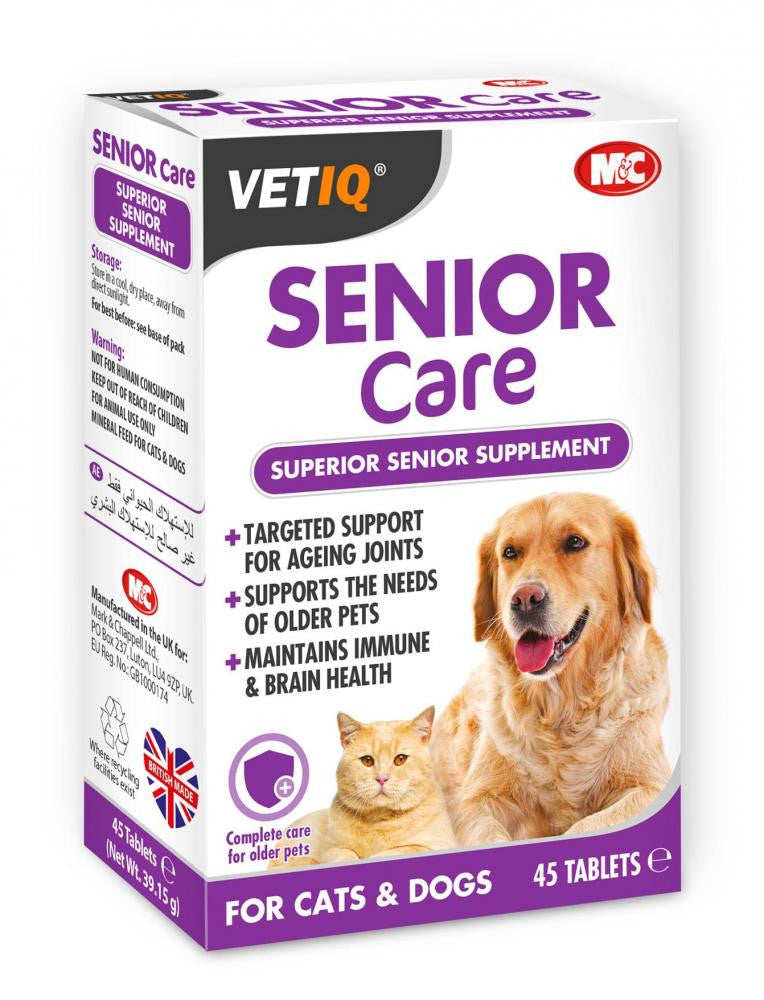 VET IQ Senior Care suppliment Cat & Dog (45Tabs)