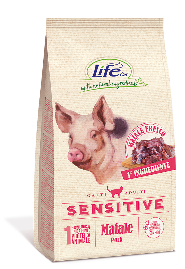 LifeCat Cat dry, Sensitive Pork
