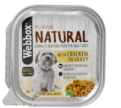 Webbox Natural Small Adult Dog Chicken in Gravy AluTray, 150g