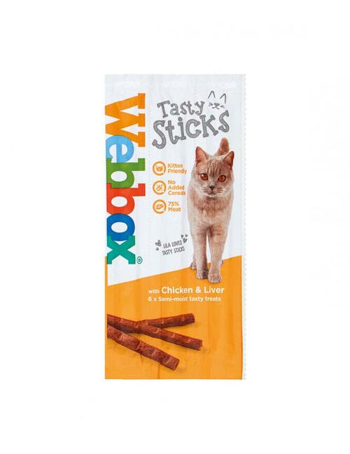 Webbox Cat's Delight Tast Sticks, Chicken & Liver (6 Pcs)