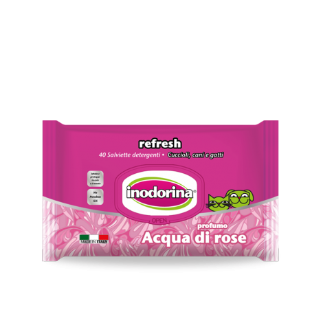 Inodorina Wet Wipes Refresh, Rose Water